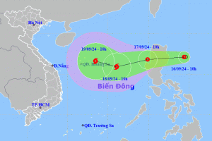 Tin bão khẩn cấp, cơn bão số 4 2024: 13 giờ ngày 19/09 tâm bão đã ở trên vùng biển ven bờ Quảng Bình đến Thừa Thiên Huế